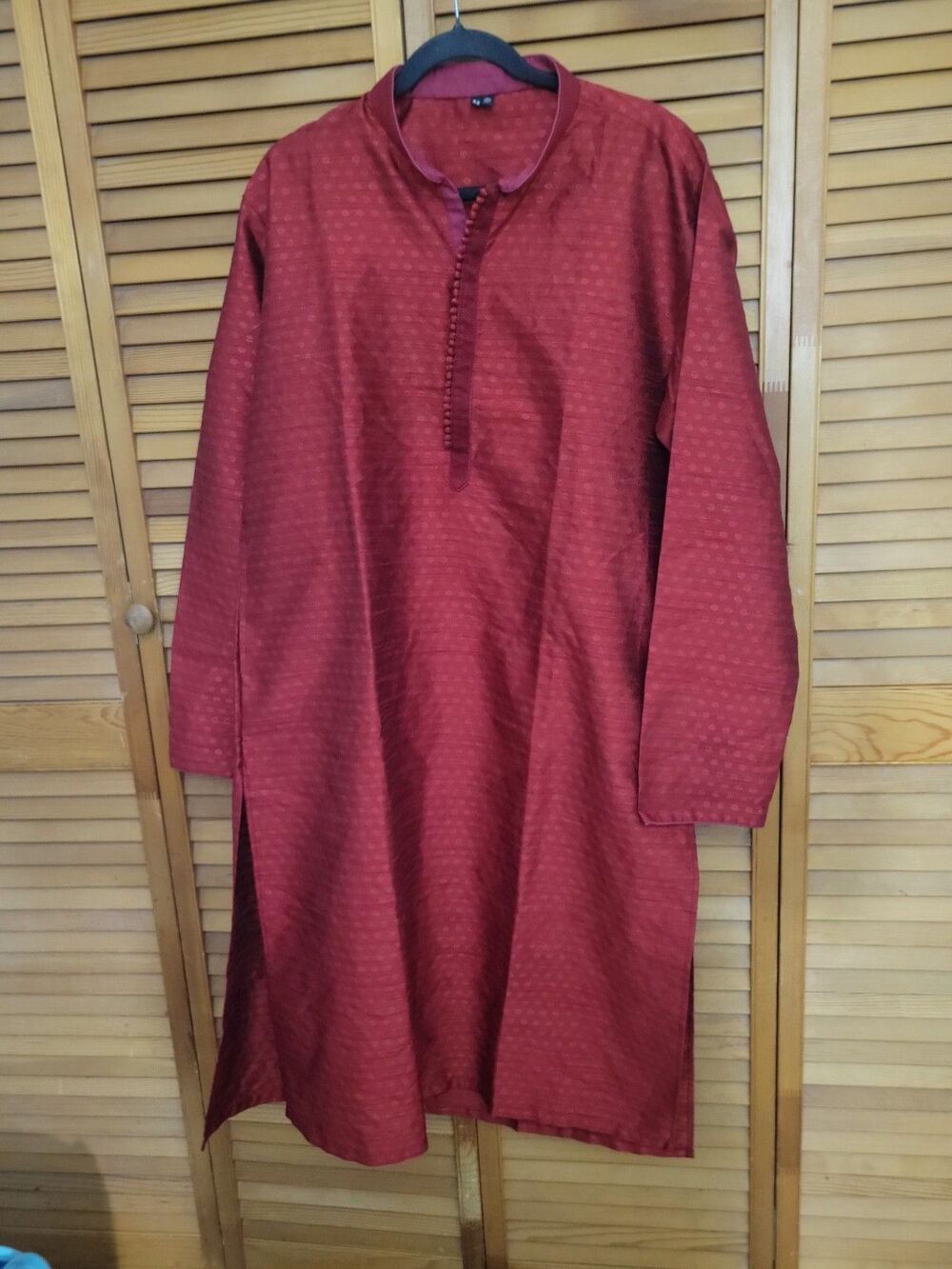 Red Silk (Not Positive) Kimono W Pockets Size 42 (10-12) EUC